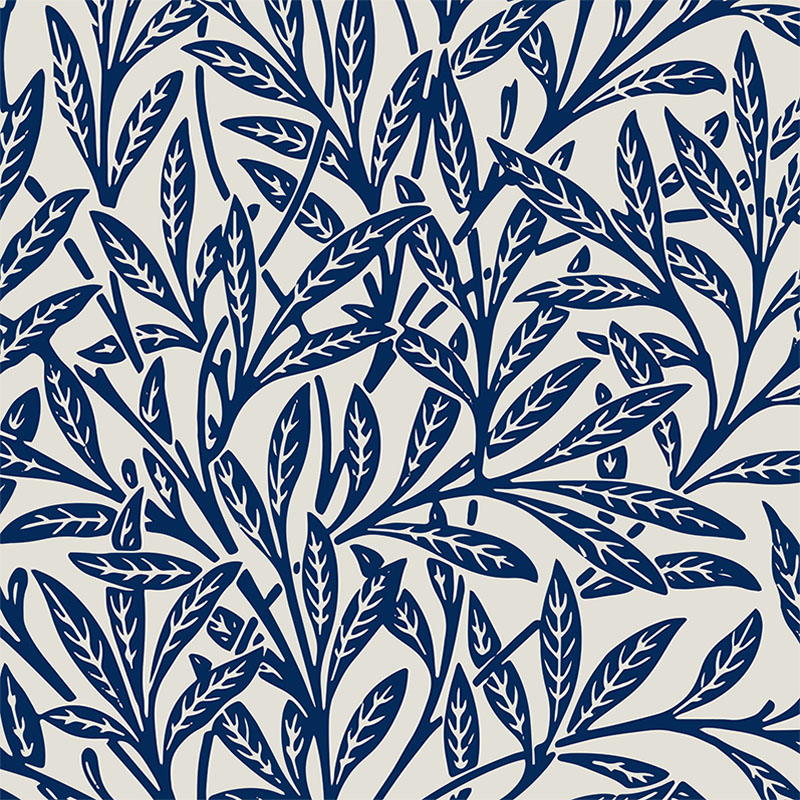 Ταπετσαρια με leaves blue pattern